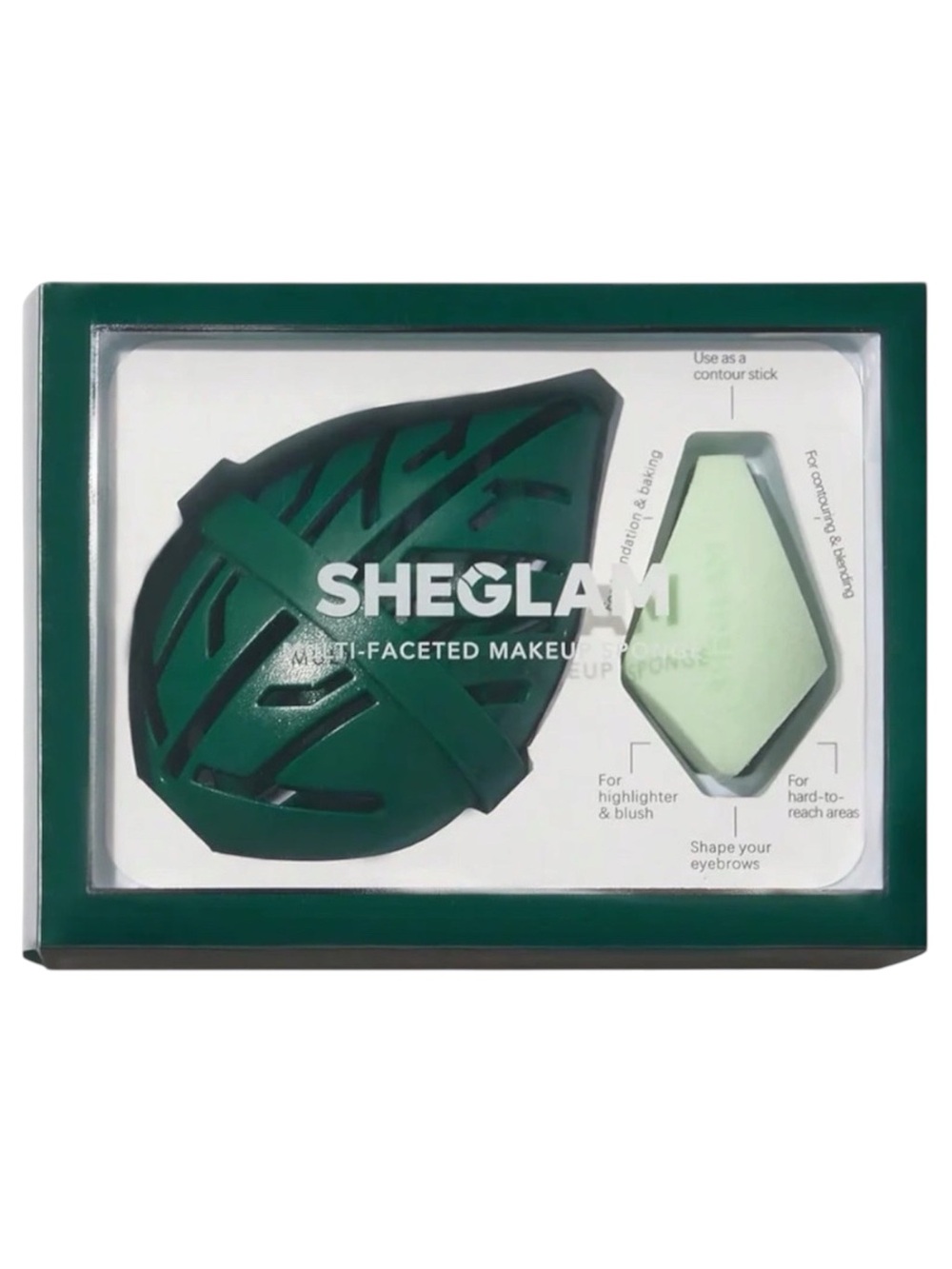 SHEGLAM MULTI-FACETED MAKEUP SPONGE IN GREEN - BNIB